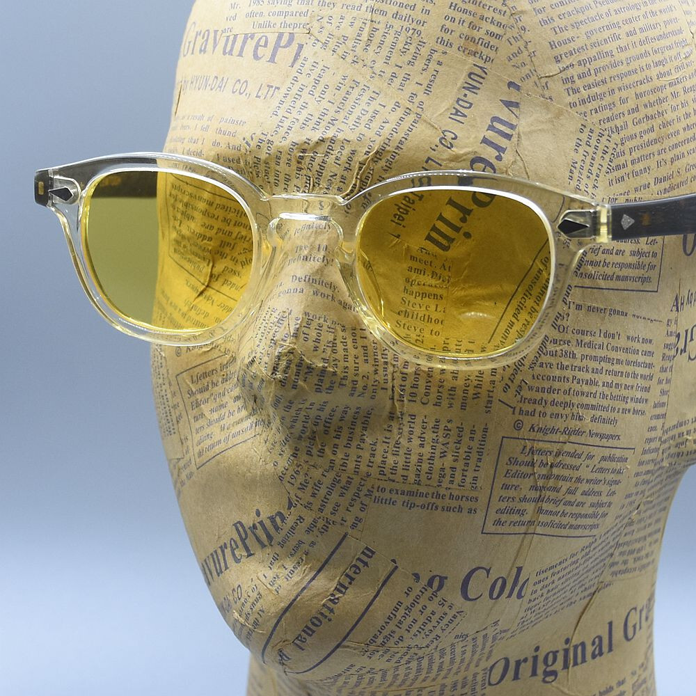 Vintage style yellow sunglasses Men yellow glasses Johnny Depp glasses UV400