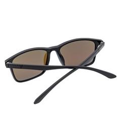 COMMUTER – Polarized Horn Rimmed Matte Black Sunglasses Blue Mirror