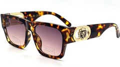 SQUARE GOLD LION HEAD MEDALLION SUNGLASSES CLASSIC CASUAL RETRO DESIGNER SHADES
