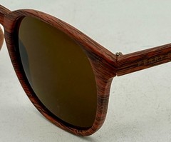 Perry Ellis Mens Sunglass Wood Plastic Square, Brown Lens PE83 2