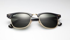 New RAY-BAN Clubmaster Aluminum Black Gold Polarized Sunglasses RB 3507 136/N5