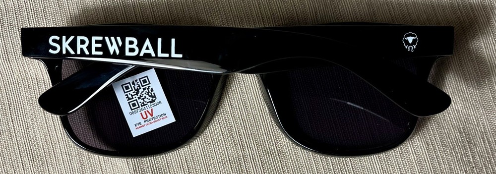 SKREWBALL Whiskey Branded Black Sunglasses With UV Protection *BRAND NEW*