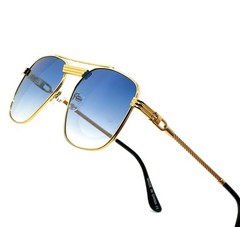 Sunglasses Men Fashion Retro Style Square Gold Frame Classic Designer Hip Hop