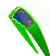 Sunglasses Visor Style Futuristic Green Frame UV400 Protection Men Women Festiva