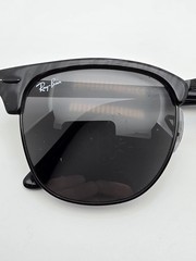 Ray-Ban RB3016 1305/B1 Clubmaster Marble Black Frame Grey Lens Sunglasses 51mm
