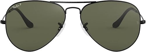 Ray-Ban RB3025 002/58 55 Aviator Black G-15 Green Polarized NEW w/ Tags