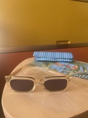 Garrett Leight California Sunglasses crystal frame purple lens GL3090 new