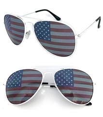 4 PAIRS Pilot Metal Frame USA American Flag Sunglasses United States stars