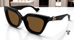 GUCCI GG1542S 001 Emblem Black Transparent 55 mm Women’s Sunglasses