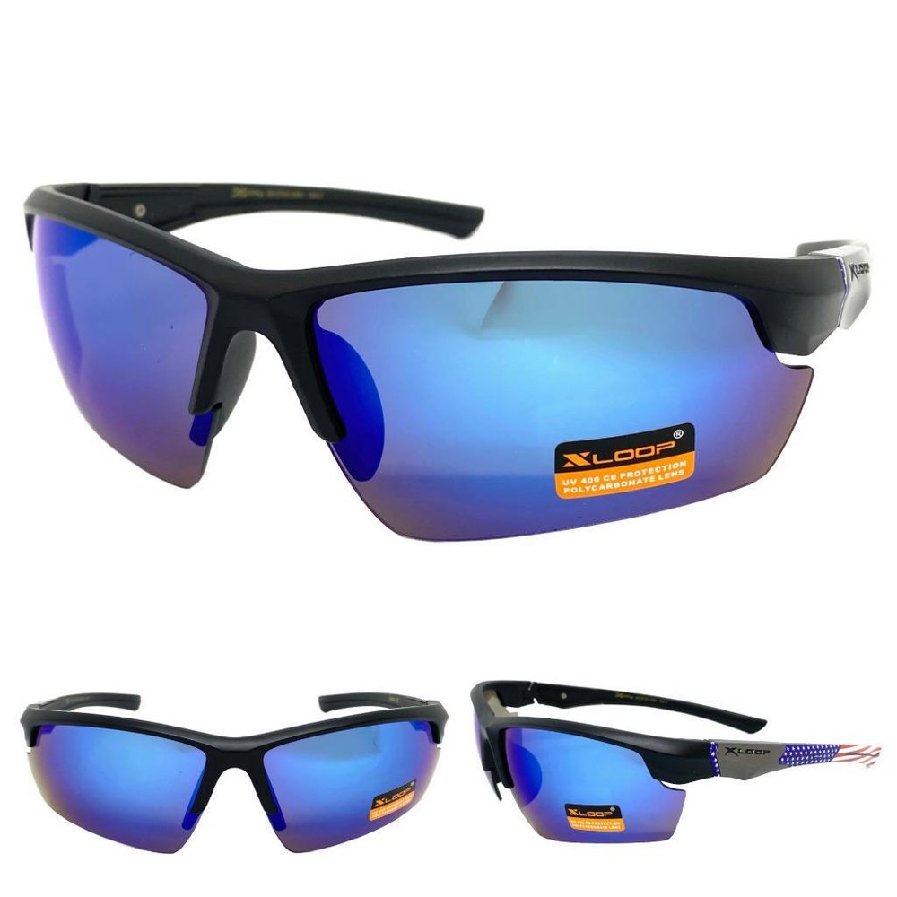 Military Tactical Biker Wrap Around Sport SUNGLASSES Patriotic American USA Flag