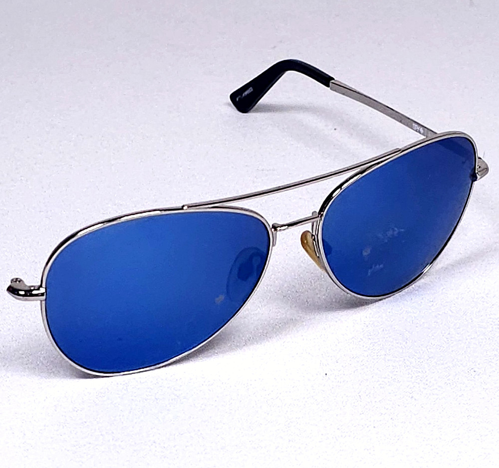 Spy Optic “Whistler” Aviator Sunglasses Silver Polarized Blue Lens No Ear ~Parts