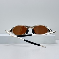 Oakley Romeo X-Metal Sunglasses Silver Frame Brown Lens