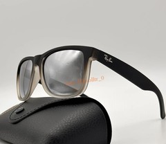 Ray-Ban RB4165 Justin Classic Matte Grey Silver Mirror Polarized Sunglasses 54mm