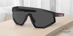 PRADA LINEA ROSSA PS 04WS DG006F Black Rubber Dark Grey 39 mm Men’s Sunglasses