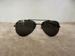 Ray-Ban RB3791 Black Rimless Frame Dark Black Lens Pilot Sunglasses