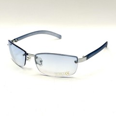 Fashion Rimless Oval Sunglasses Blue Designer Frame & Gradient Lenses Y2k 90’s