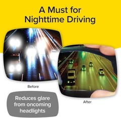See Clearly At Night! Battle Vision Night Glasses Black w/ Green Lens Wrap Flex