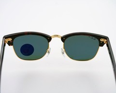 Ray-Ban Sunglasses RB3016 Clubmaster Tortoise Frame Polarized Green Lens 51mm