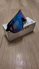 SCVCN Sport Sunglasses, black frame, blue lenses