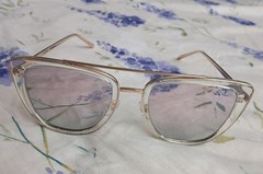 QUAY Australia FRENCH KISS Clear/Rose Mirrored Sunglasses