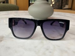 Versace Sunglasses Men Black Frame Gramy Lens Gold Logo