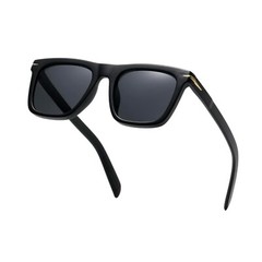Dark Black Plastic Frame Square Black Tint Polarized UV Protection Sunglasses