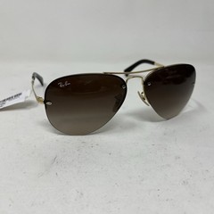 Ray-Ban Sunglasses RB 3449 001/13 59-14 Arista Gold Frames Brown Fade Lens I862