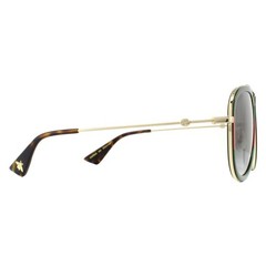 Gucci Sunglasses GG0062S 003 Gold Green Red Green Gradient