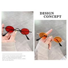 Vintage Small Round Sunglasses Retro Slender Metal Frame Candy Colors Glasses