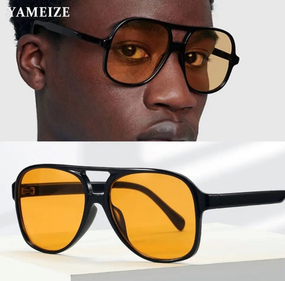 Retro Pilot Sunglasses Women Men’s Glasses Vintage Oversized Male Eyeglasses