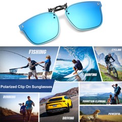 Polarized Clip On Sunglasses For Prescription Glasses Anti-Glare Flip Up Eyewear