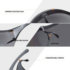 Sunglasses Full Face Cover Mask Polarized Large Mirror Durable Oversized