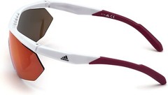Adidas SP0016 21L White Matte Mirrored Plastic Half-Rim Sunglasses Frame 145-135