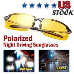 2 PAIRS Tac Night Vision Polarized HD Sunglasses Outdoor Driving Glasses 2 PACK