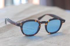 Johnny Depp Blue sunglasses men’s artists tortoise acetate glasses blue lenses