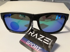 RAZE Eyewear Sunglasses Castaway Gray Wood grain Mirrored 29325 WM129