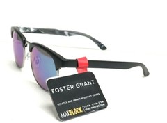 NEW Men’s Foster Grant Sunglasses Teal MIRROR Cali Black Silver US Seller Fast