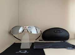 Oakley Hatchet X Metal Polarized Sunglasses Silver Frame Black Lens