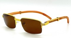 Dark Brown Lens Square Gold Marble Men Shades Outdoor Small Rapper Glasses Fancy