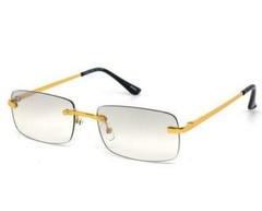 Mens Sunglasses Hip Hop SQUARE Frame Quavo Migos Rimless Clear Lens Gold Shades