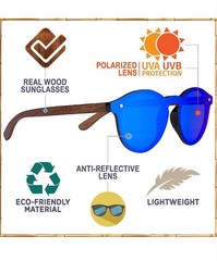 Woodie Walnut Wood Panto Shaped – Polarized Lens 100% UVA/UVB SUN PROTECTION-Set