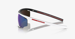 PRADA Linea Rossa PS 07YS 15K08R White/ Black Blue Mirror Sunglasses 76-12