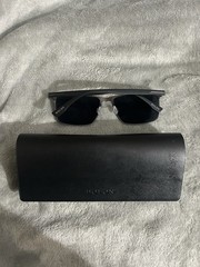BOLON BL8108 Men’s Rectangle Sunglasses Black Metal/Plastic Gray Tinted 148mm