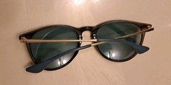 Ray-Ban Erika RB4171 6340/F7 Black Round Sunglasses Gray Lightweight Men 145