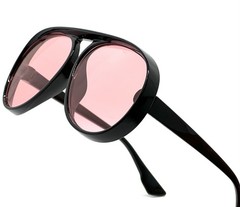 Men Women Sunglasses Round One Designer Flat Top Celebrity Fashion Thick Frame