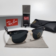 Ray-Ban RB3016 Sunglasses Clubmaster Classic Black Frame Glass Gray Lens 51-21mm