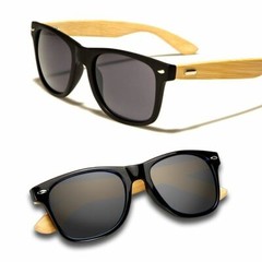 Wood Sunglasses Men women square bamboo Mirror Sun Glasses Retro Handmade Black