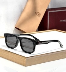 JACQUES MARIE MAGE Dewitt 10mm Acetate Sunglasses Glossy Black Dark Grey Lens 58