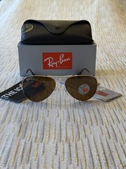 Ray-Ban RB3025 Aviator Large Metal 001/57 Polarized Brown Sunglasses 58-14 135mm
