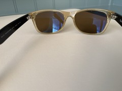 Ray-Ban New Wayfarer Bicolor Polarized Brown 55mm Sunglasses RB2132 945/57 55-18